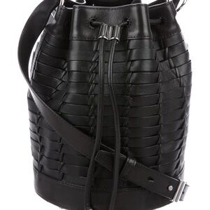 Alexander Wang Black Alpha Woven Bucket Bag